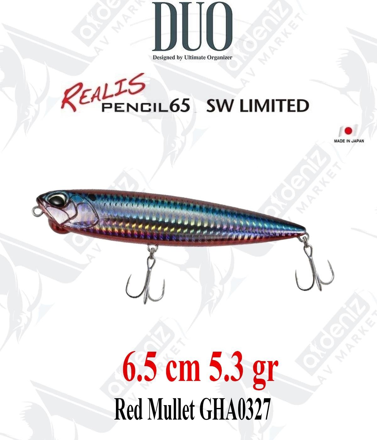 Duo Realis Pencil 65 SW 6,5cm 5.5 gr Su Üstü WTD Maket Yem #GHA0327 Red MulletDUO