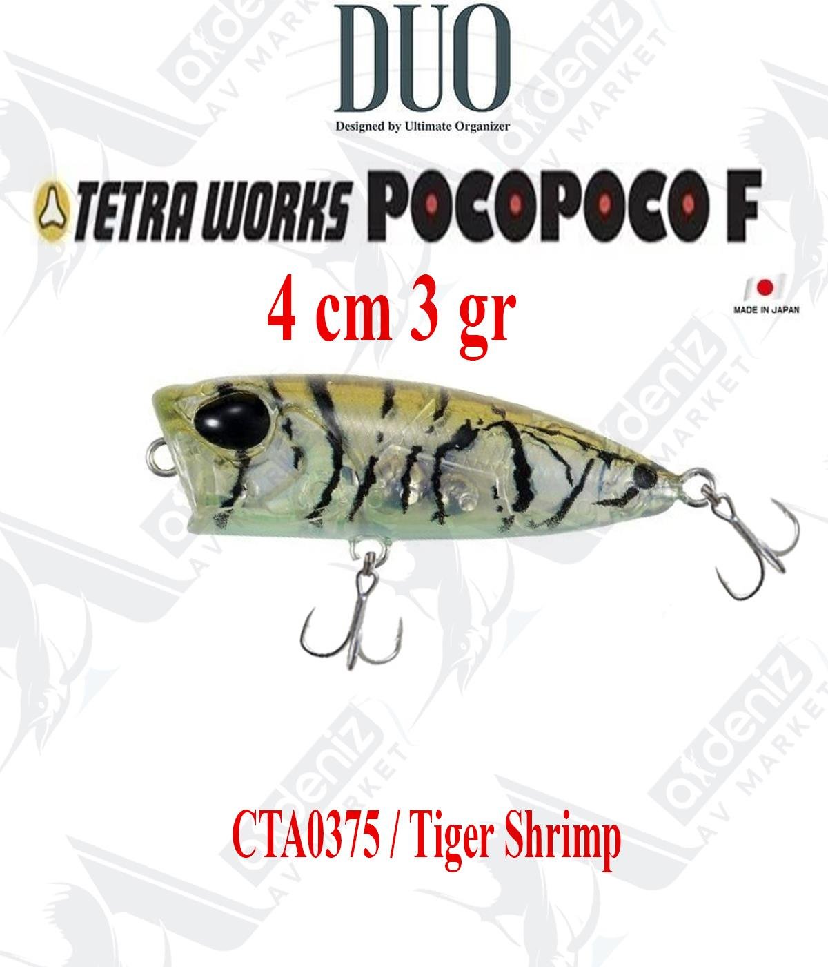 Duo Tetra Works Pocopoco 40F 4cm 3gr Micro Popper #CTA0375 Tiger ShrimpDUO