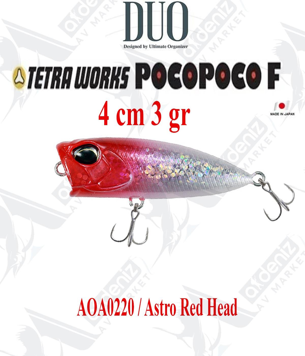 Duo Tetra Works Pocopoco 40F 4cm 3gr Micro Popper #AOA0220 Astro Red HeadDUO