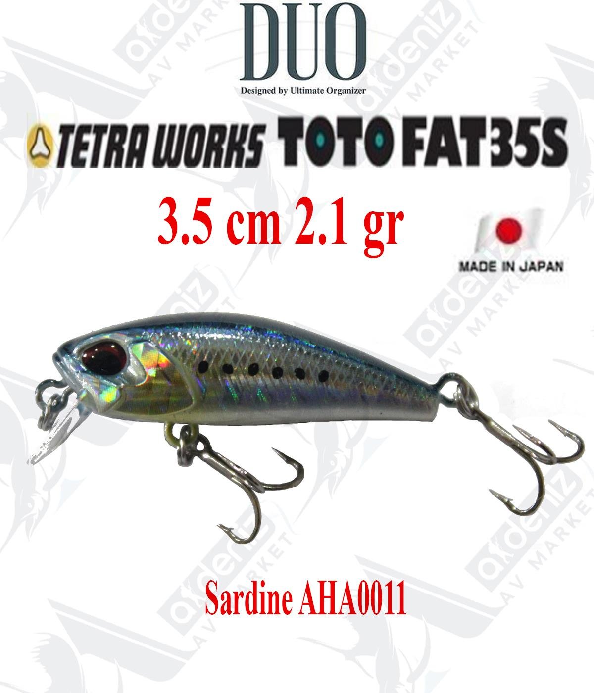 Duo Tetra Works Toto Fat 35S 3.5cm 2.1gr #AHA0011 SardineDUO