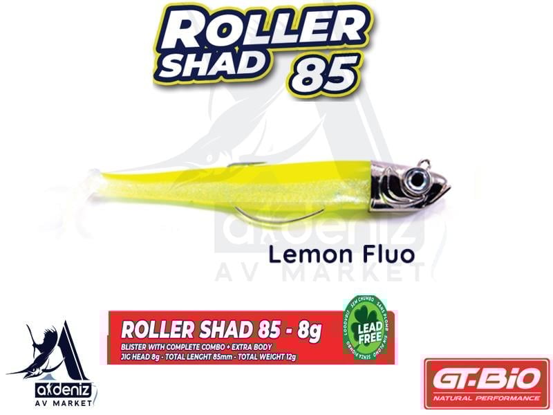 GT-BİO Roller Shad 85 Combo + Body 8,5 cm 8 gr Silikon Balık # Lemon FluoGT-BİO
