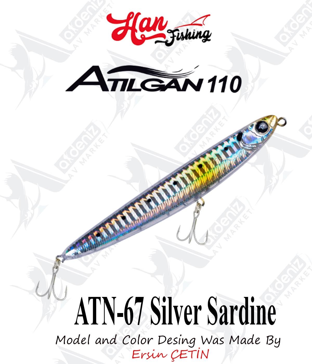Hanfish Atılgan 110F WTD Su Üstü Maket #ATN-67 SİLVER SARDİNEHAN FİSHİNG