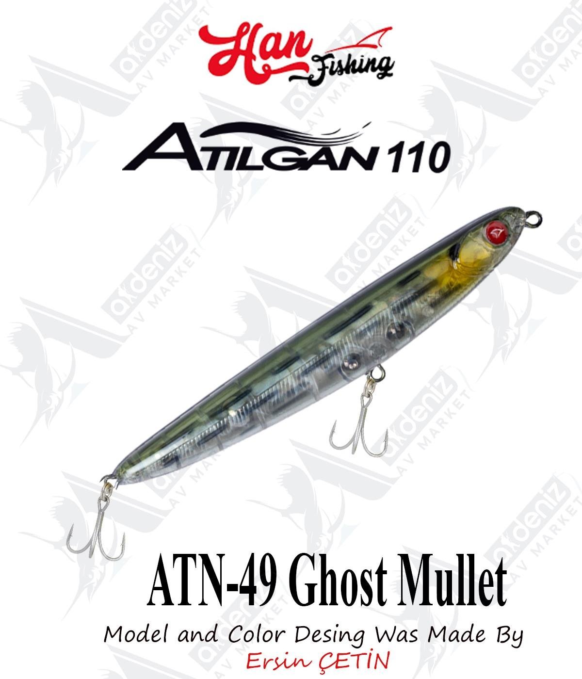 Hanfish Atılgan 110F WTD Su Üstü Maket #ATN-49 Ghost MulletHAN FİSHİNG