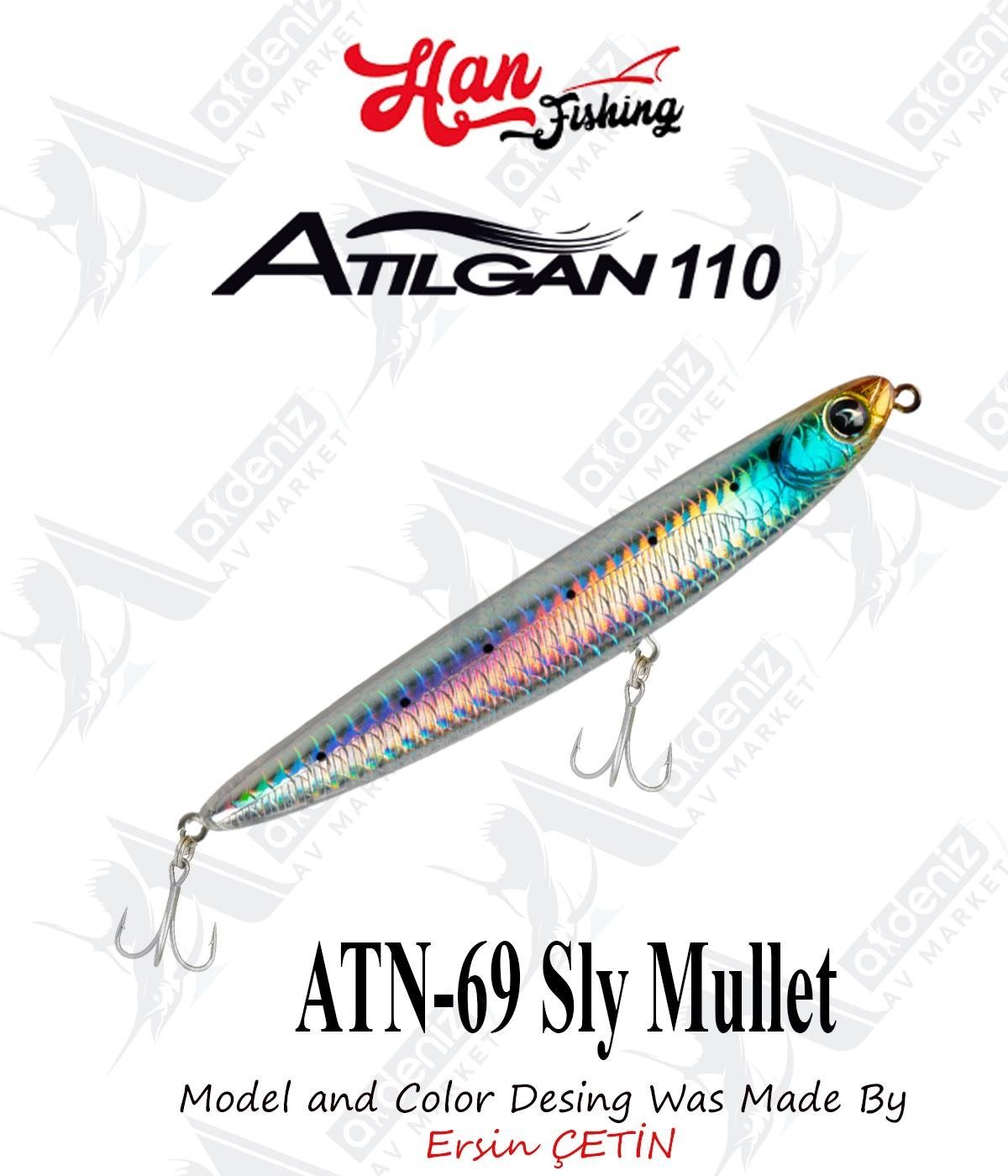 Hanfish Atılgan 110F WTD Su Üstü Maket #ATN-69 Sly MulletHAN FİSHİNG