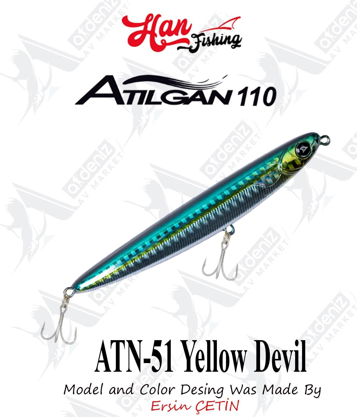 Hanfish Atılgan 110F WTD Su Üstü Maket #ATN-51 Yellow DevilHAN FİSHİNG