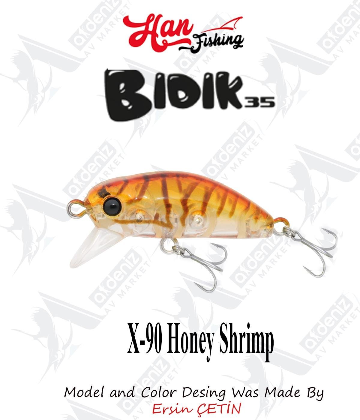 Hanfish Bıdık 35 3.5cm 3.1gr Lrf-Micro Maket Balık #X-90 Honey ShrimpHAN FİSHİNG
