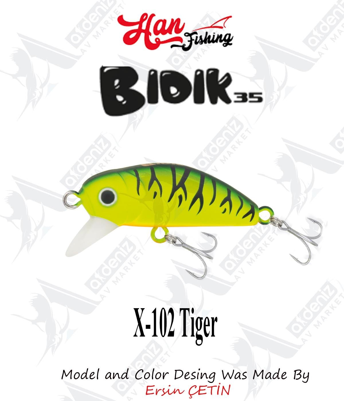 Hanfish Bıdık 35 3.5cm 3.1gr Lrf-Micro Maket Balık #X-102 TigerHAN FİSHİNG