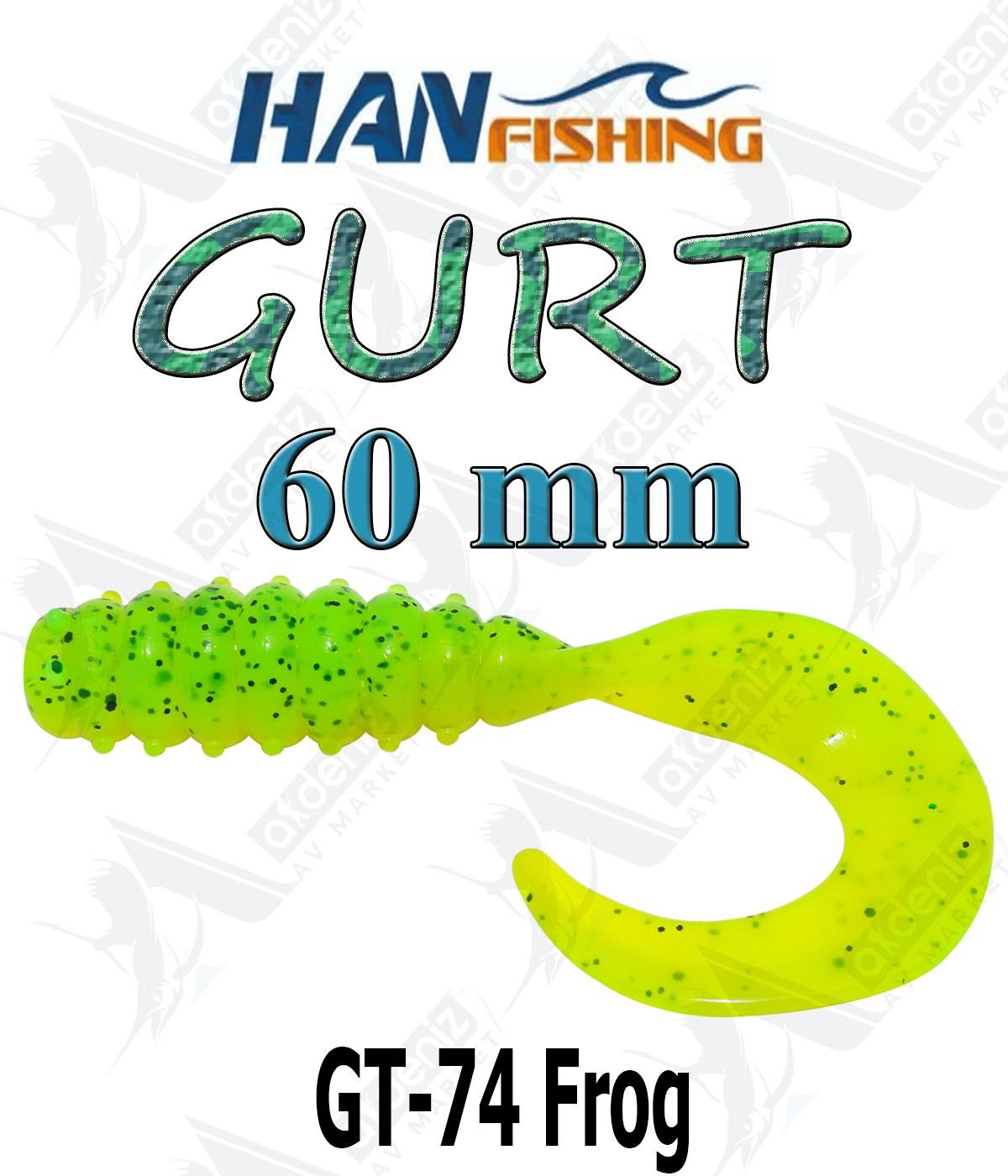 Hanfish Gurt 60 mm Orak Kuyruk Lrf Silikon Kurt 8' li Paket #GT-74 FrogHAN FİSHİNG