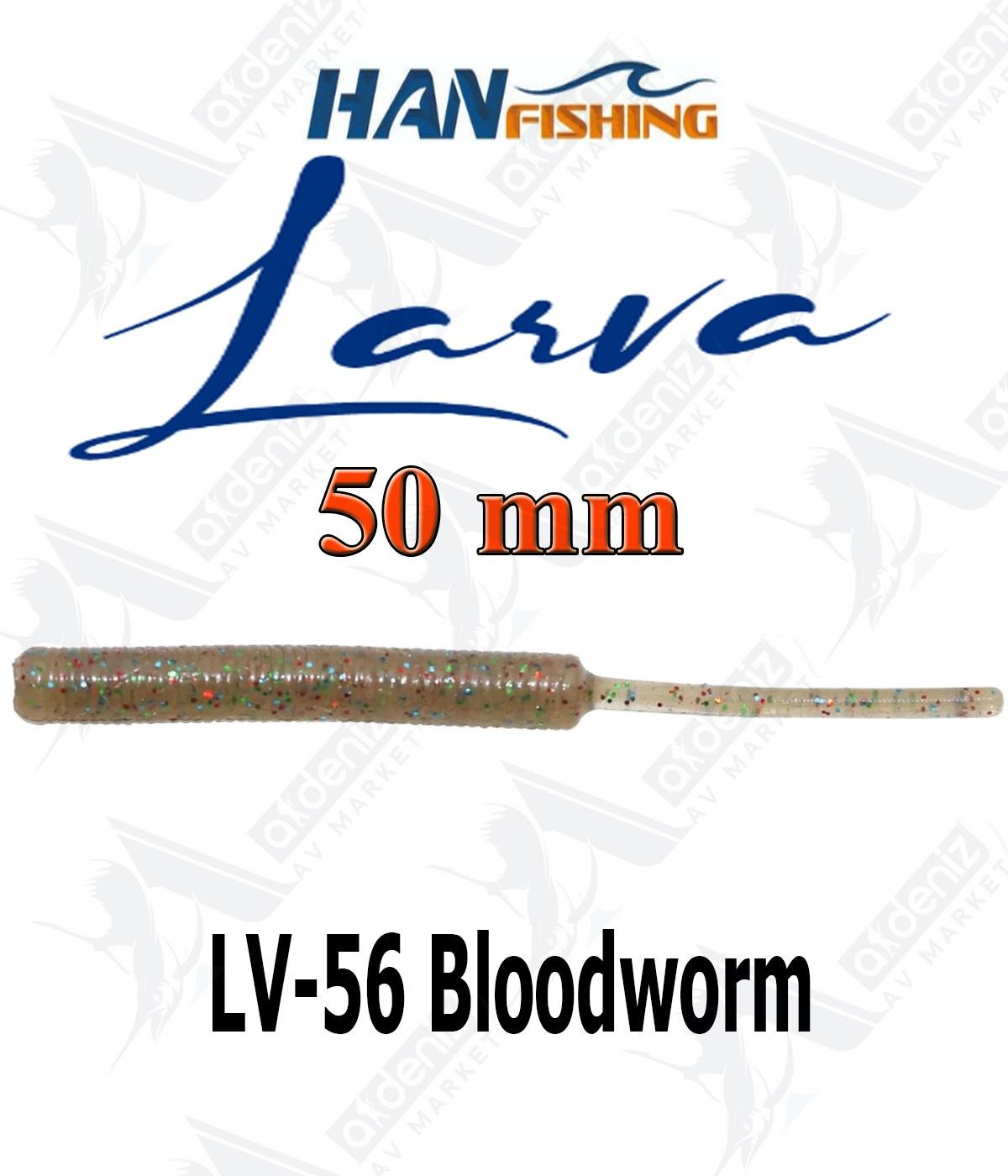 Hanfish Larva 5 Cm Lrf/Aji Silikon Kurt 18'li Paket #LV-56 BloodwormHAN FİSHİNG