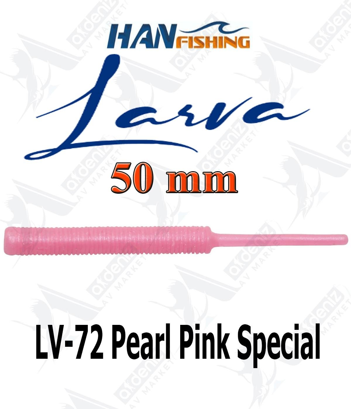 Hanfish Larva 5 Cm Lrf/Aji Silikon Kurt 18'li Paket #LV-72 Pearl Pink SpecialHAN FİSHİNG