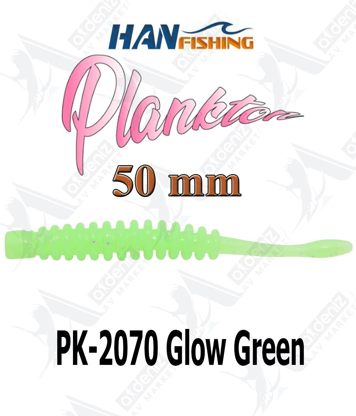 Hanfish Plankton 5 Cm Lrf/Aji Silikon Kurt 10' lu Paket #PK-2070 Glow GreenHAN FİSHİNG