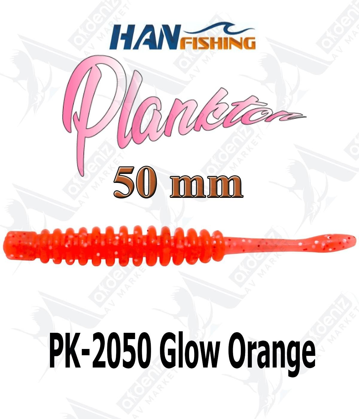 Hanfish Plankton 5 Cm Lrf/Aji Silikon Kurt 10' lu Paket #PK-2050 Glow OrangeHAN FİSHİNG