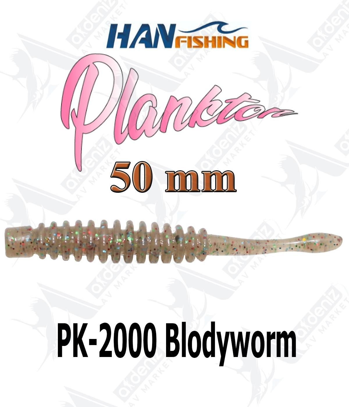 Hanfish Plankton 5 Cm Lrf/Aji Silikon Kurt 10' lu Paket #PK-2000 BlodywormHAN FİSHİNG