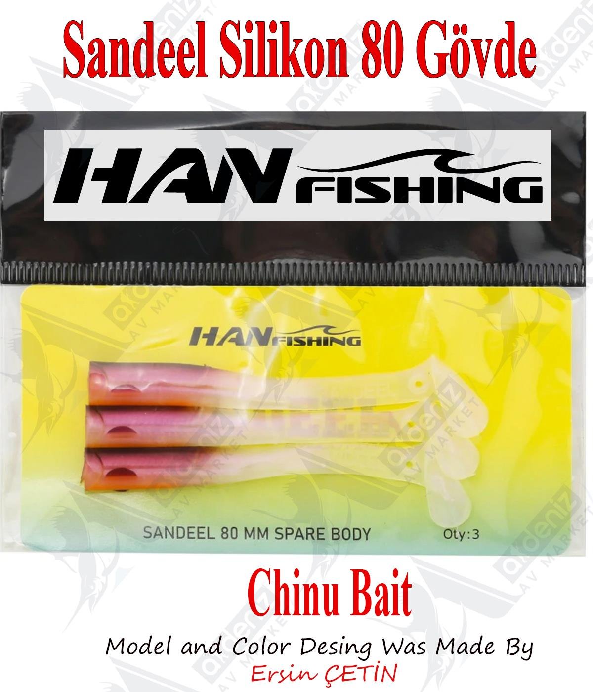 Hanfish Sandeel Silikon 80 mm Yedek Gövde SB-2050 Chinu BaitHAN FİSHİNG