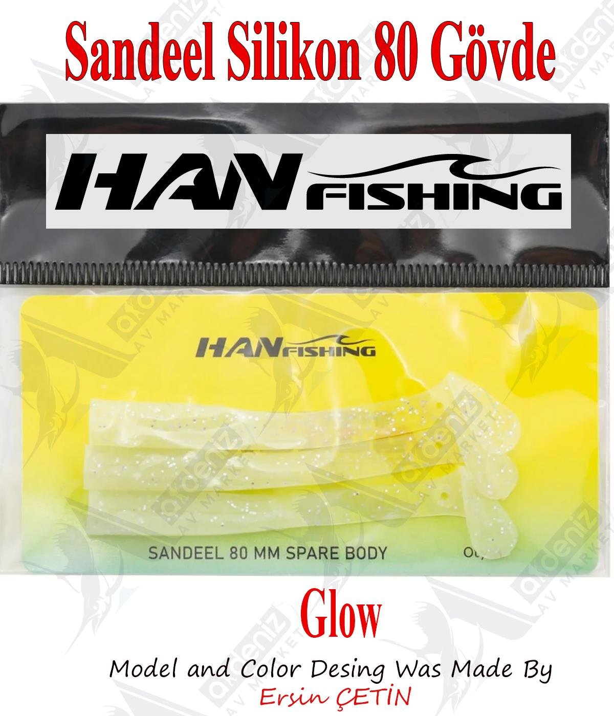 Hanfish Sandeel Silikon 80 mm Yedek Gövde SB-2020 GlowHAN FİSHİNG