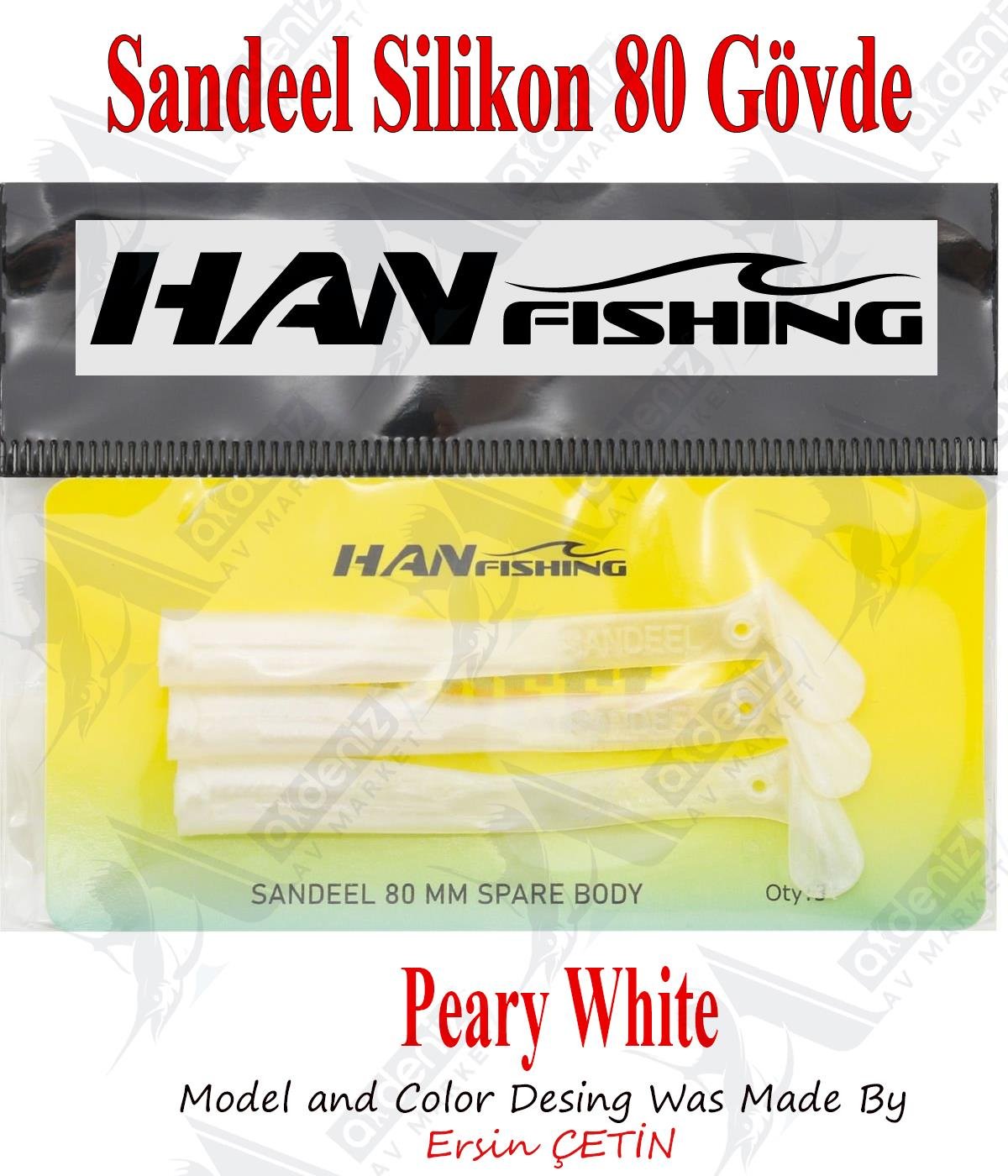 Hanfish Sandeel Silikon 80 mm Yedek Gövde SB-2000 Peary WhiteHAN FİSHİNG