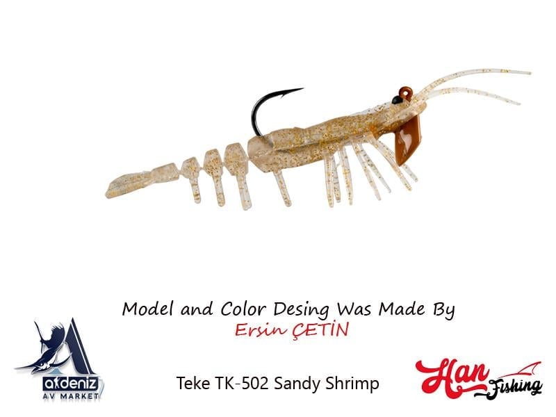 Hanfish Teke Shrimp 75 mm Silikon Karides #TK-502 Sandy Shrimp