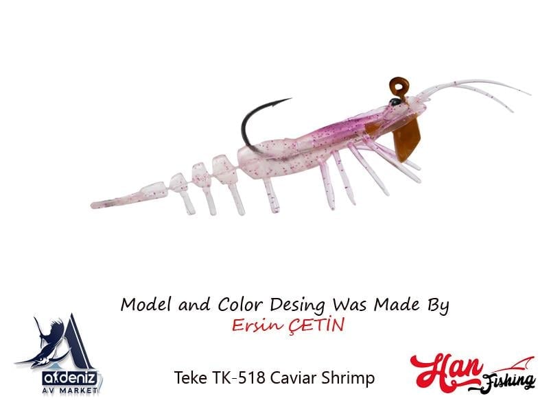 Hanfish Teke Shrimp 75 mm Silikon Karides #TK-518 Caviar Shrimp