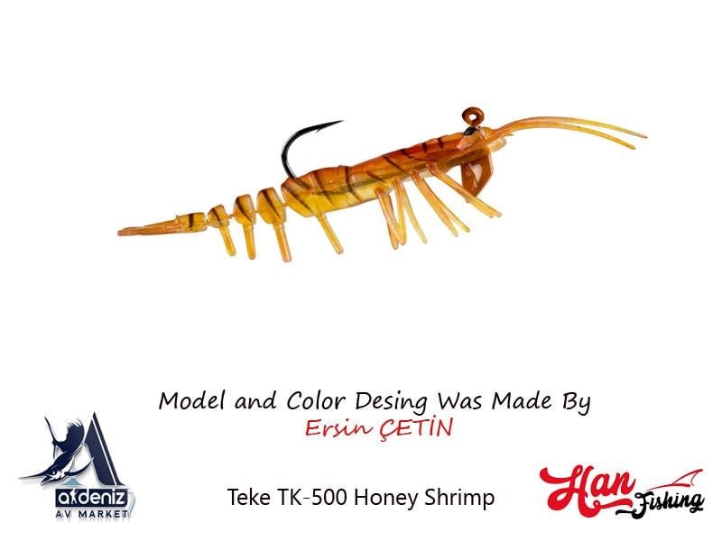 Hanfish Teke Shrimp 75 mm Silikon Karides #TK-500 Honey Shrimp