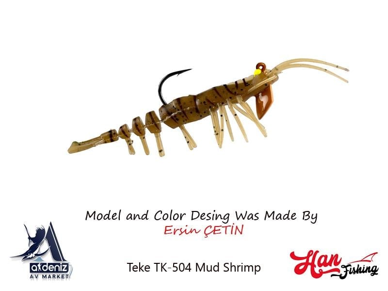 Hanfish Teke Shrimp 75 mm Silikon Karides #TK-504 Mud Shrimp