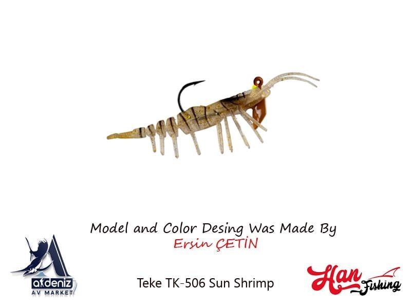 Hanfish Teke Shrimp 75 mm Silikon Karides #TK-506 Sun Shrimp