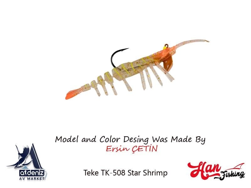 Hanfish Teke Shrimp 75 mm Silikon Karides #TK-508 Star Shrimp