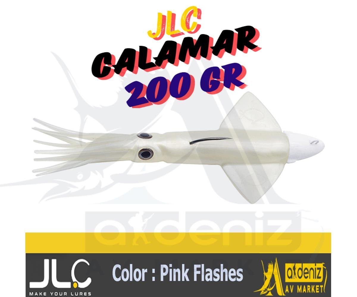 JLC Jigging A La Carta CALAMAR 200 Gr #8 Pink Flashes beyaz pembe efektli Combo Silikon Kalamar Yem