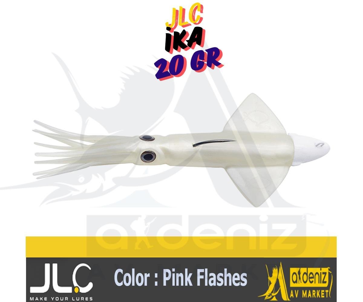 JLC Jigging A La Carta IKA 20 Gr #8 Pink Flashes beyaz pembe efektli Combo Silikon Kalamar Yem