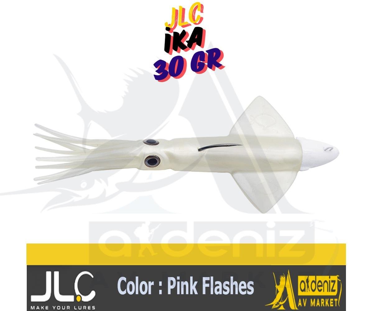 JLC Jigging A La Carta IKA 30 Gr #8 Pink Flashes beyaz pembe efektli Combo Silikon Kalamar Yem