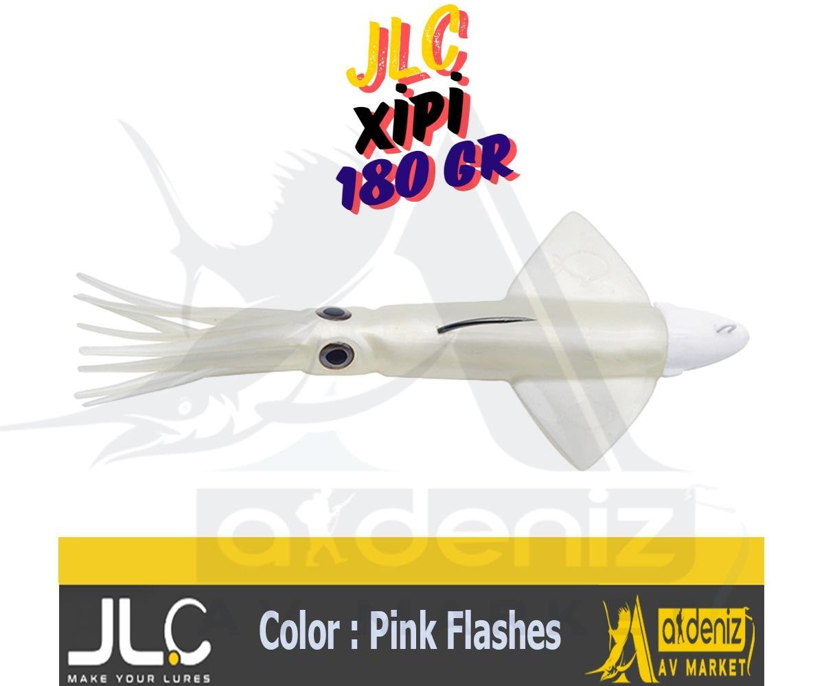 JLC Jigging A La Carta XİPİ 180 Gr #8 Pink Flashes beyaz pembe efektli Combo Silikon Kalamar Yem