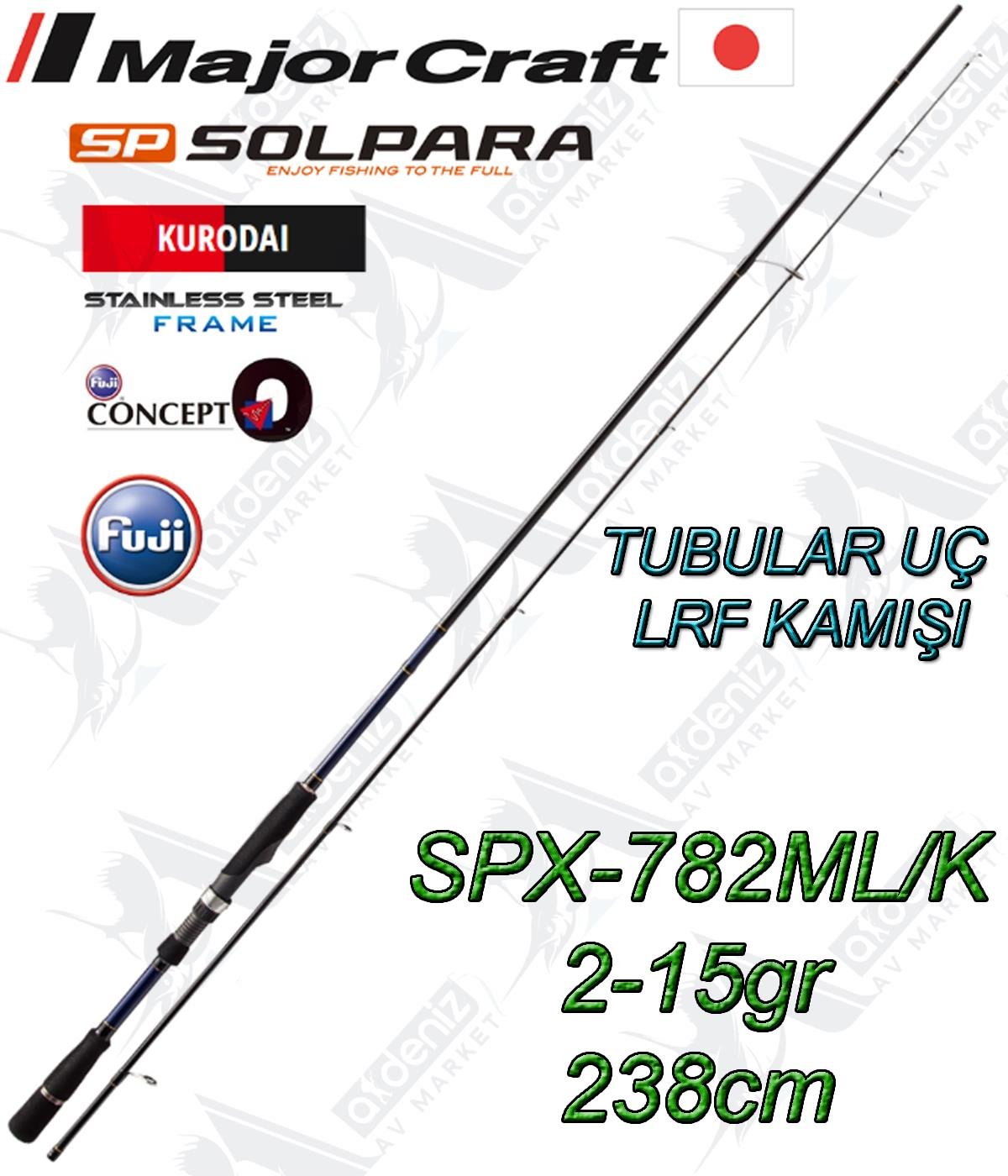 Major Craft New Solpara Kurodai SPX-782ML LRF-Light Spin Kamış 2-15 gr 2.38 Mt (Tubular Uç )MAJOR CRAFT