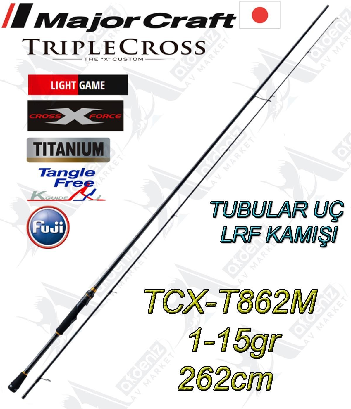 Major Craft New Triple Cross TCX-T862M Lrf Mebaring Kamış 1-15 gr 262cm (Tubular Uç)MAJOR CRAFT