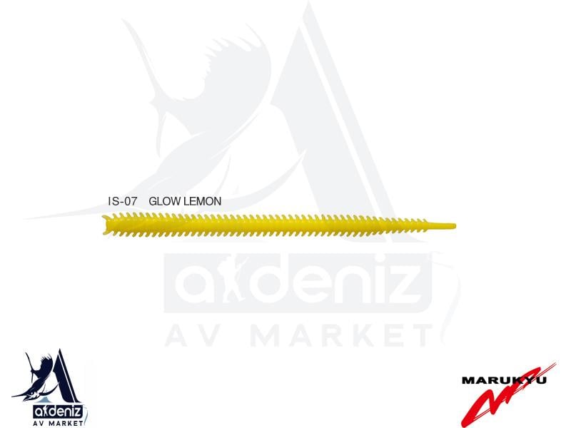 MARUKYU İsome L (Large) Lrf Silikon Kurt Yem 11cm 15pcs #IS-07 Glow Lemon