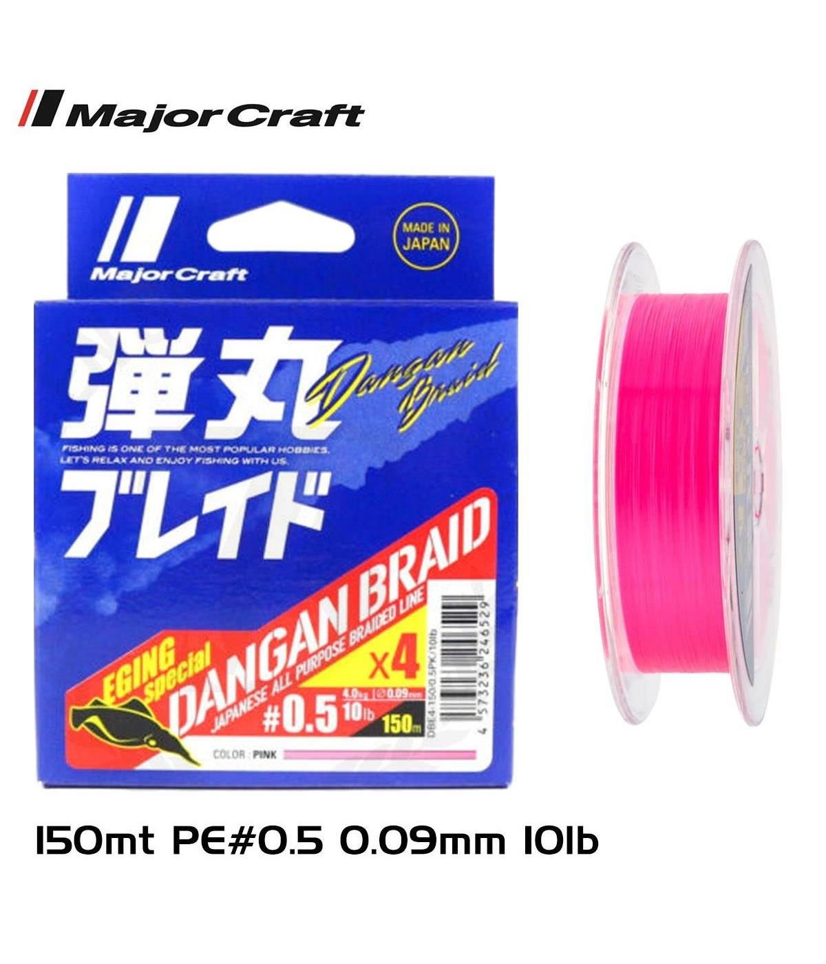 MC Major Craft Dangan x4 Braid Egi Special DBE4 #0.5Pe 0.09mm 10Lb Pink İp Misina 150mtMAJOR CRAFT