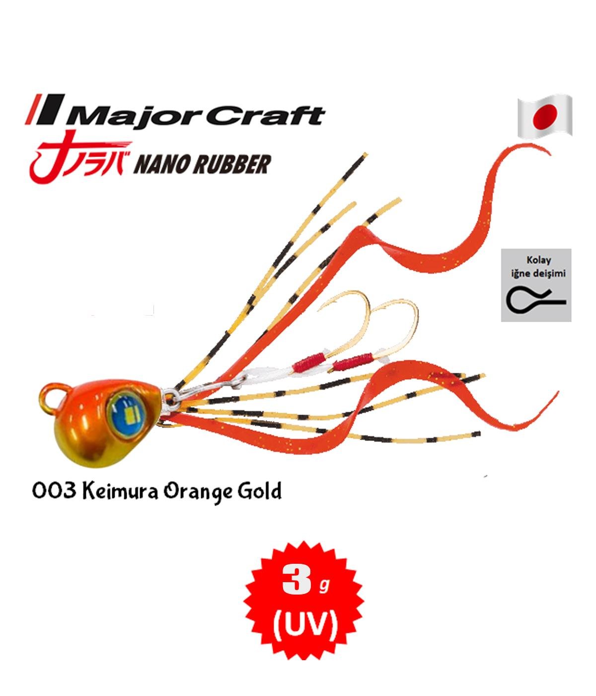 MC Major Craft Nano Rubber 3gr Keimura Orange Gold UV #003MAJOR CRAFT