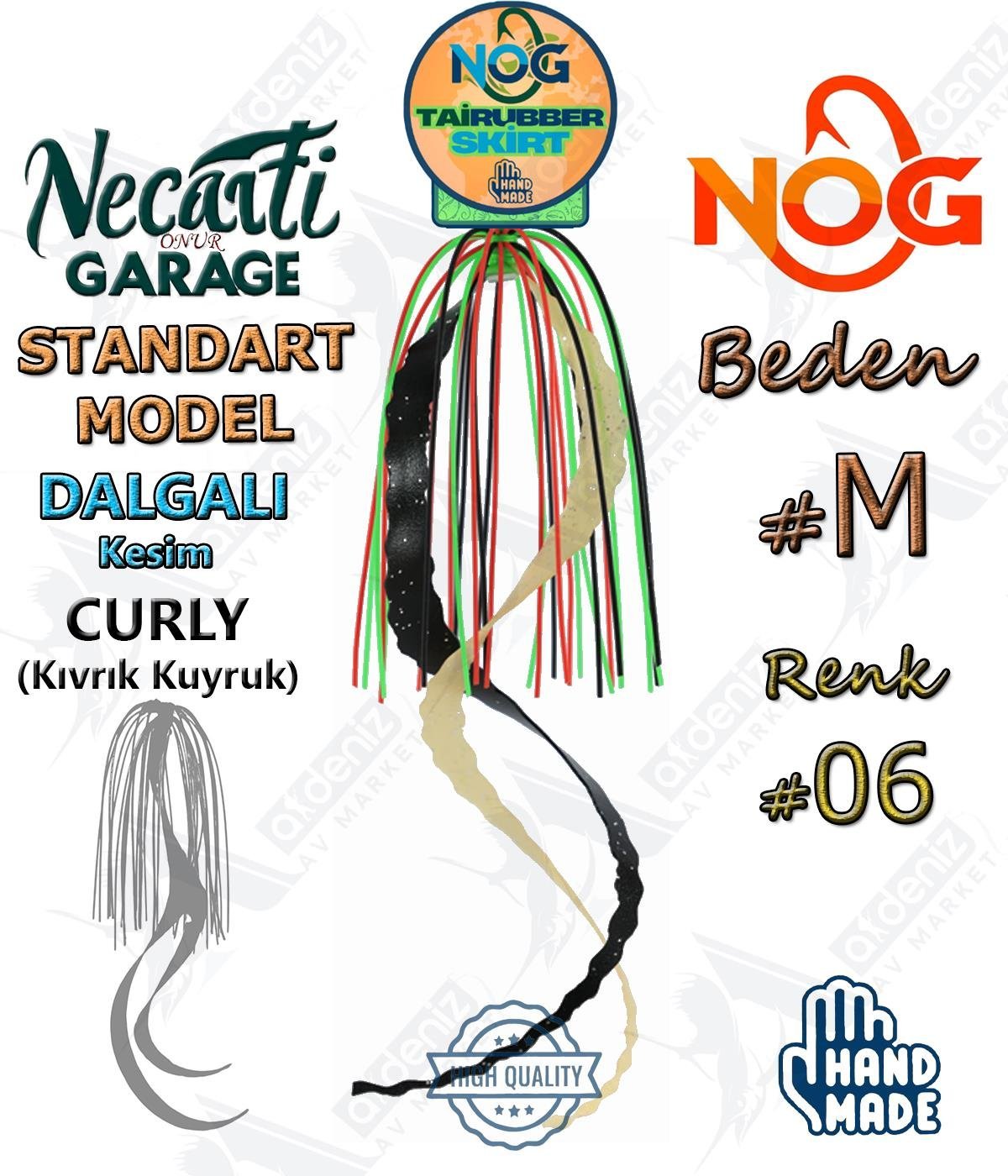 NOG Standart Tai Rubber Skirt Dalgalı Kesim Curly Kuyruk Yedek Etek #06 MNOG Necati Onur Garage