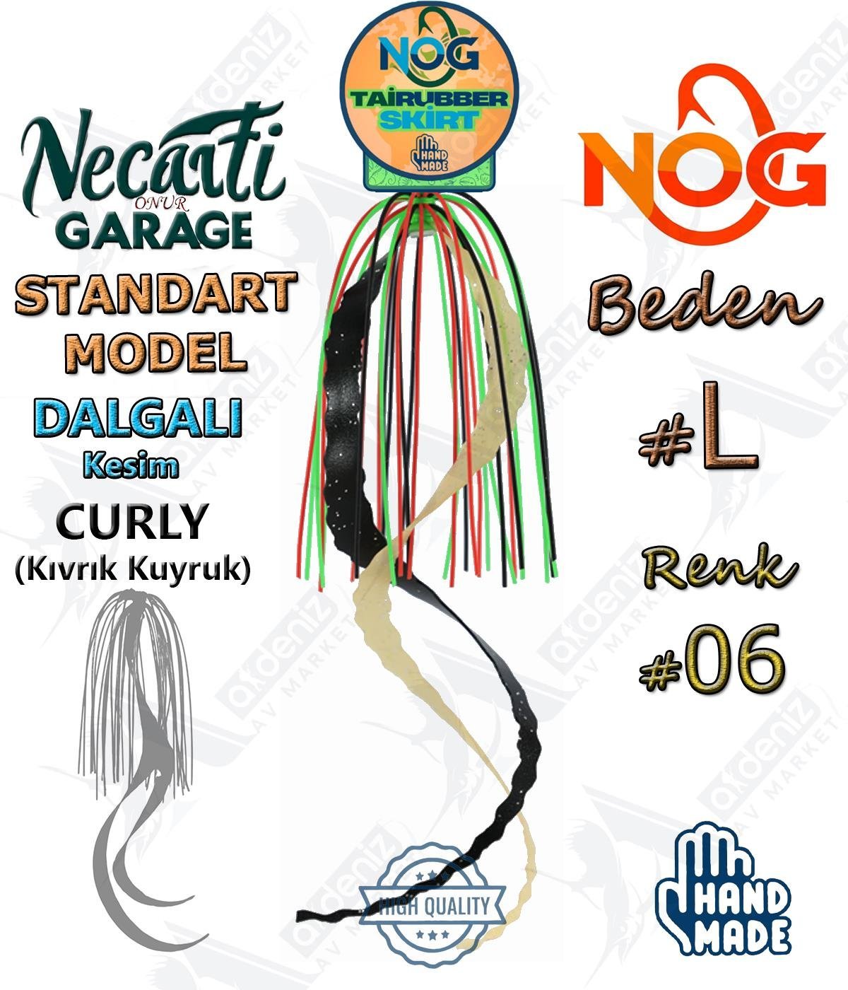 NOG Standart Tai Rubber Skirt Dalgalı Kesim Curly Kuyruk Yedek Etek #06 LNOG Necati Onur Garage
