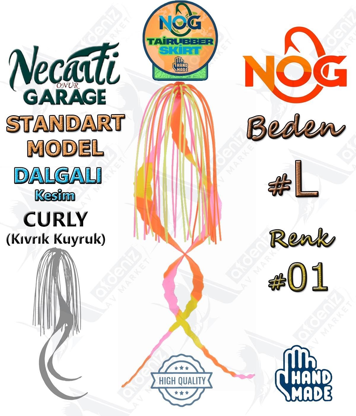 NOG Standart Tai Rubber Skirt Dalgalı Kesim Curly Kuyruk Yedek Etek #01 LNOG Necati Onur Garage