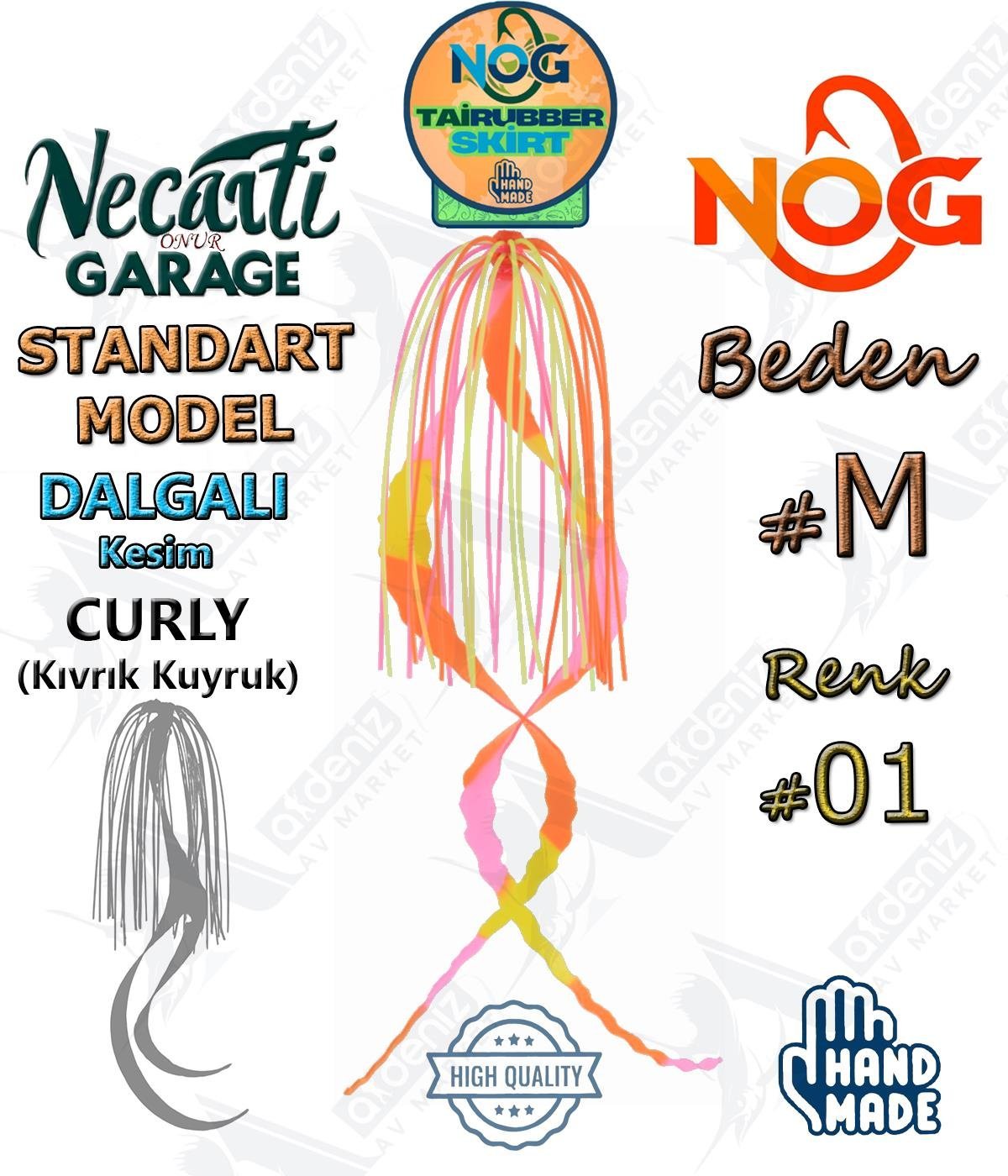 NOG Standart Tai Rubber Skirt Dalgalı Kesim Curly Kuyruk Yedek Etek #01 MNOG Necati Onur Garage