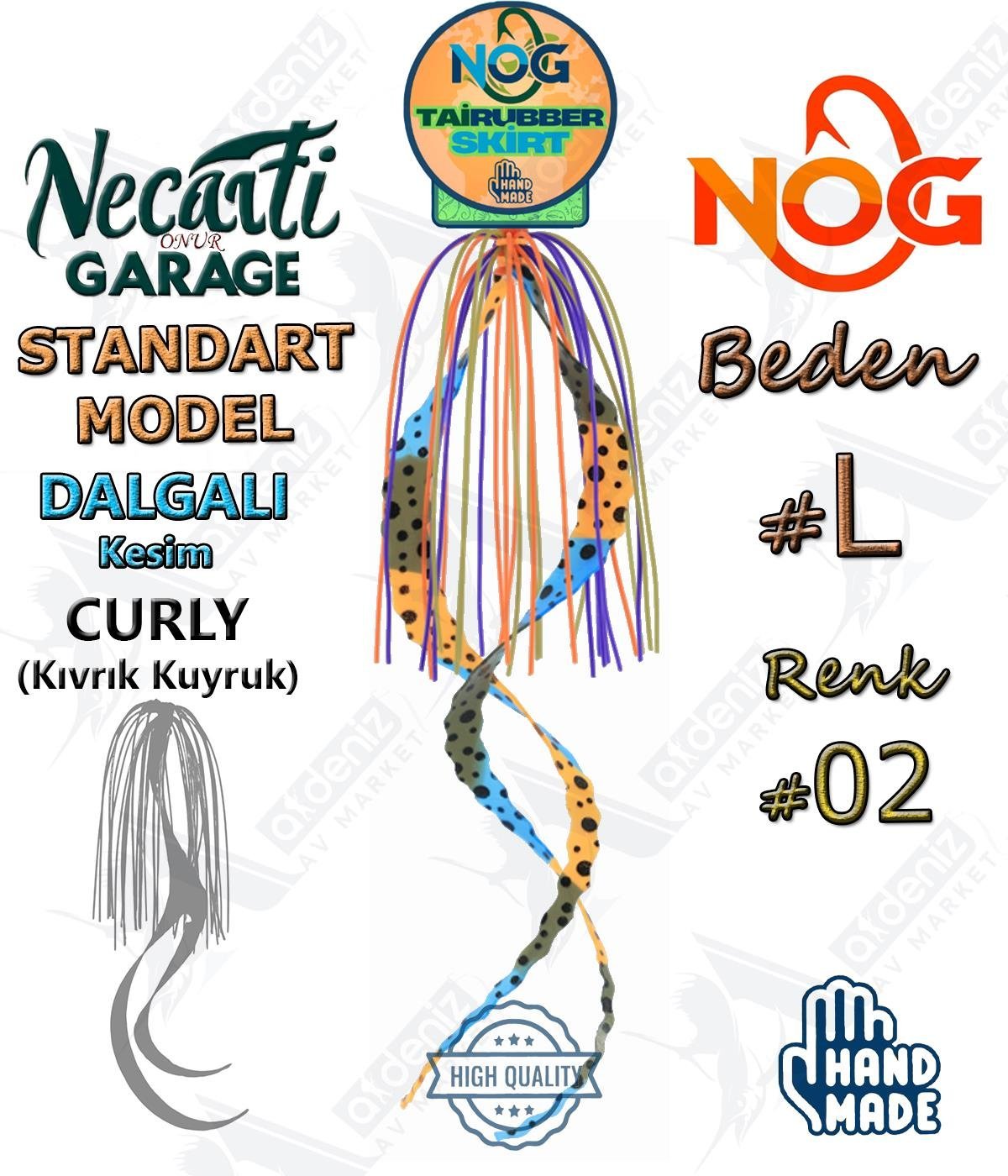 NOG Standart Tai Rubber Skirt Dalgalı Kesim Curly Kuyruk Yedek Etek #02 LNOG Necati Onur Garage