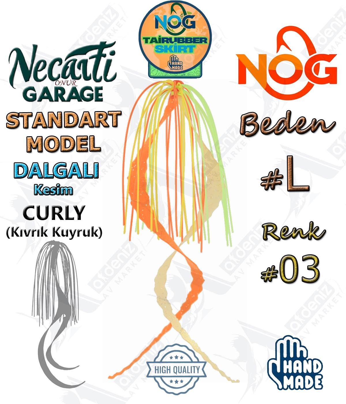 NOG Standart Tai Rubber Skirt Dalgalı Kesim Curly Kuyruk Yedek Etek #03 LNOG Necati Onur Garage
