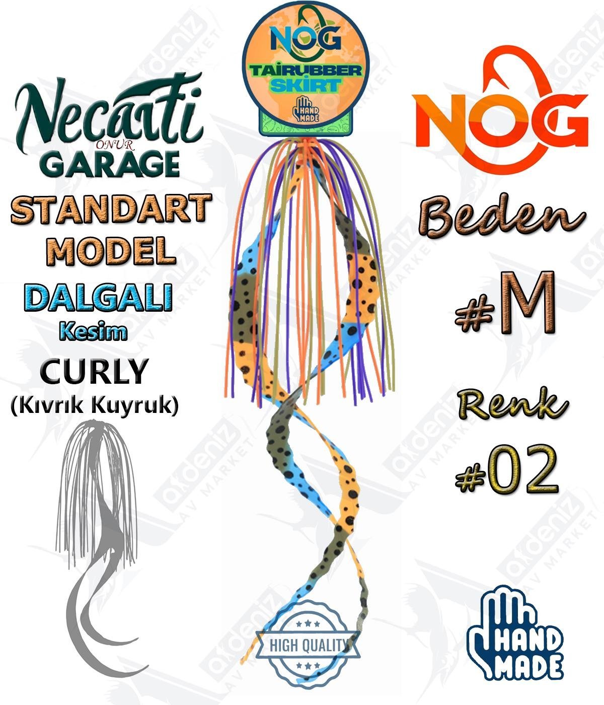 NOG Standart Tai Rubber Skirt Dalgalı Kesim Curly Kuyruk Yedek Etek #02 MNOG Necati Onur Garage