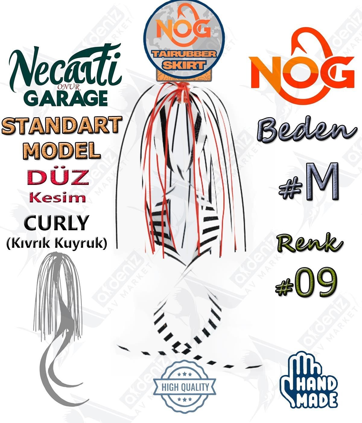 NOG Standart Tai Rubber Skirt Düz Kesim Curly Kuyruk Yedek Etek #09 MNOG Necati Onur Garage