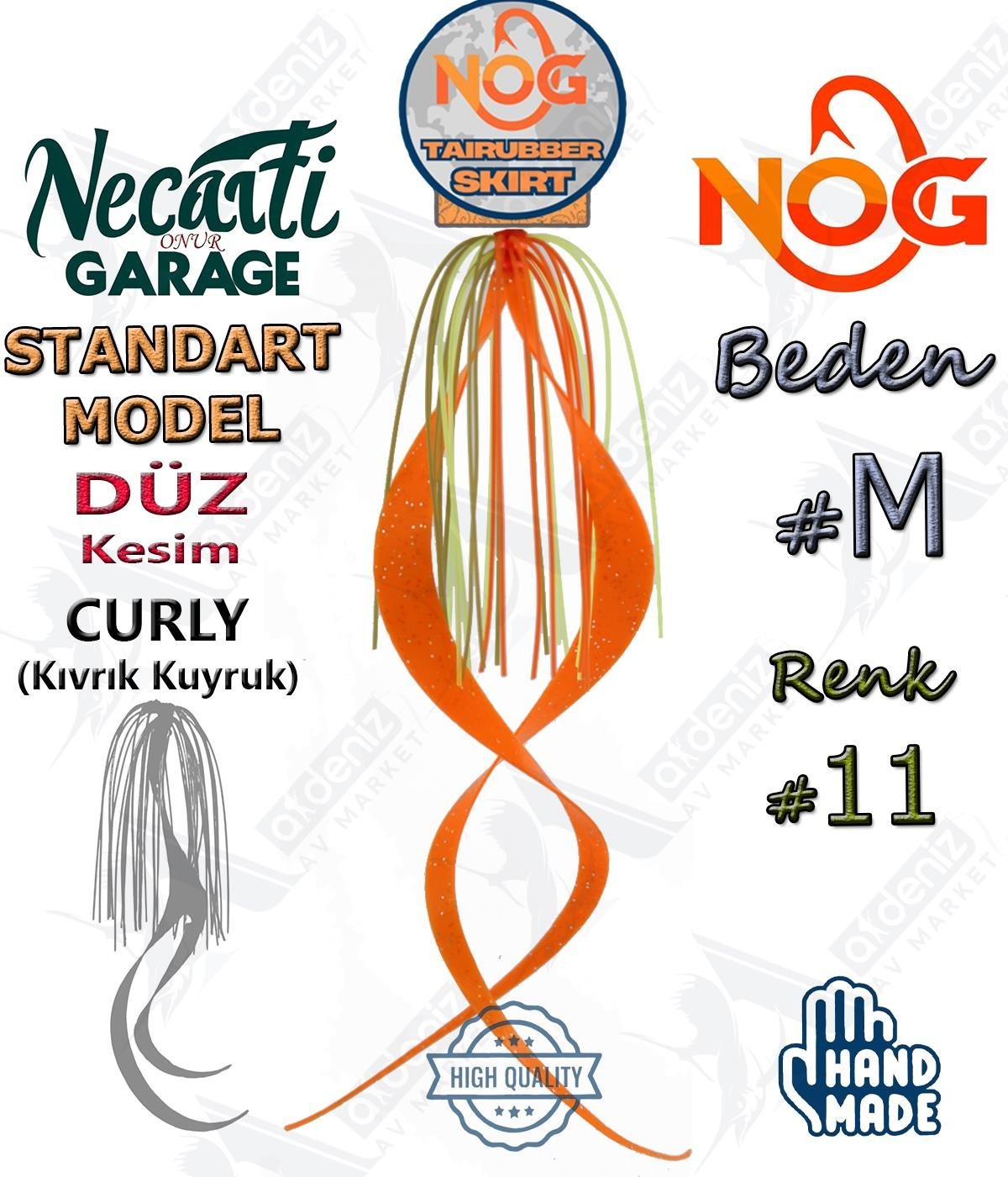 NOG Standart Tai Rubber Skirt Düz Kesim Curly Kuyruk Yedek Etek #11 MNOG Necati Onur Garage