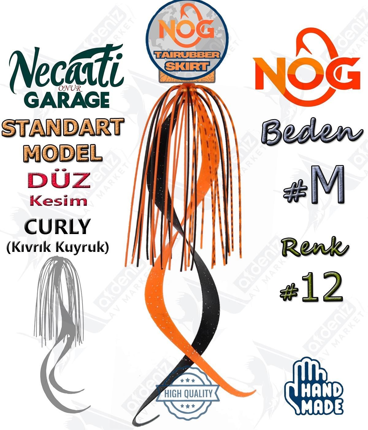 NOG Standart Tai Rubber Skirt Düz Kesim Curly Kuyruk Yedek Etek #12 MNOG Necati Onur Garage
