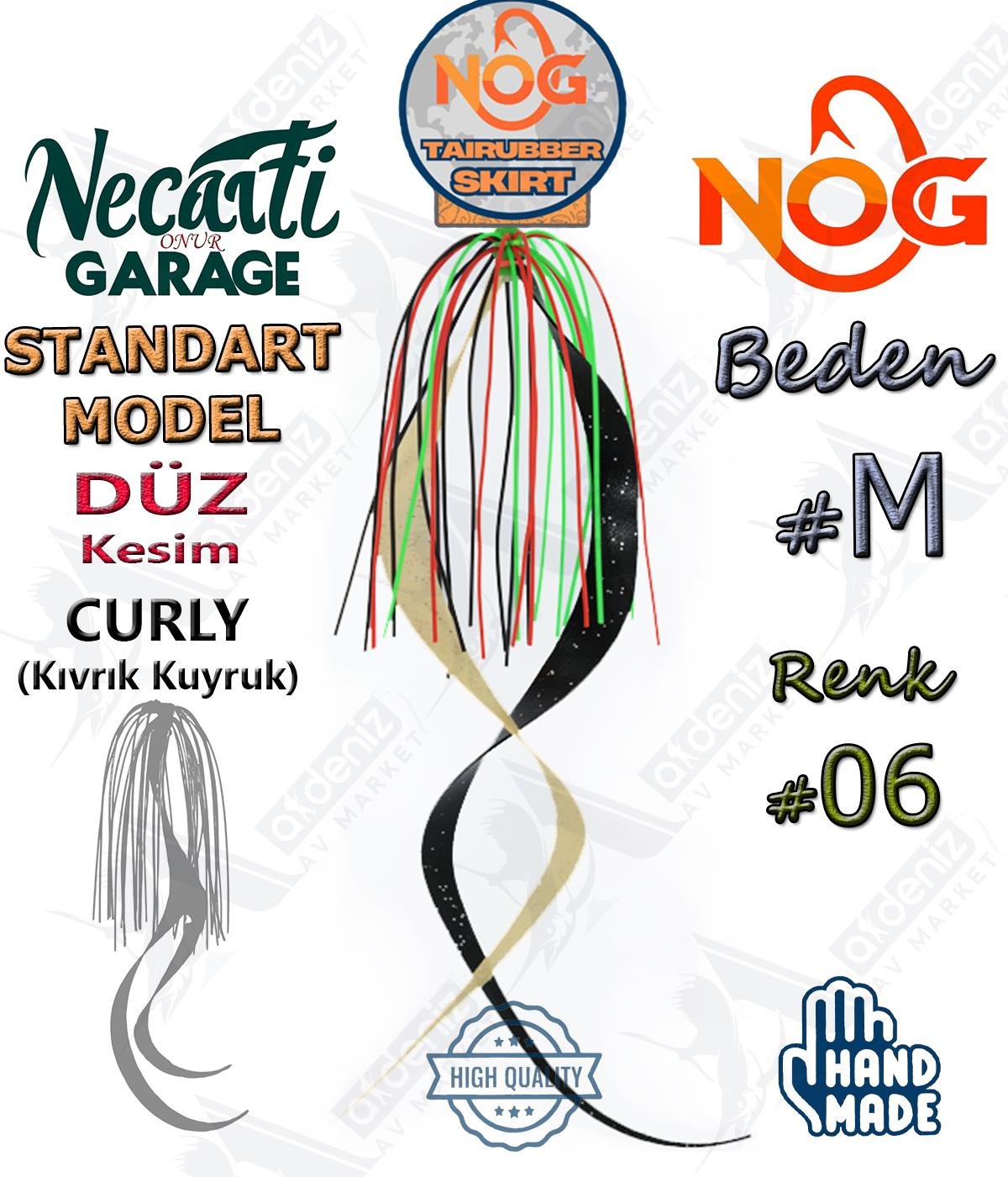 NOG Standart Tai Rubber Skirt Düz Kesim Curly Kuyruk Yedek Etek #06 MNOG Necati Onur Garage