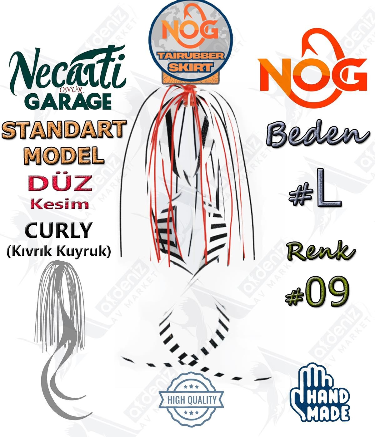 NOG Standart Tai Rubber Skirt Düz Kesim Curly Kuyruk Yedek Etek #09 LNOG Necati Onur Garage