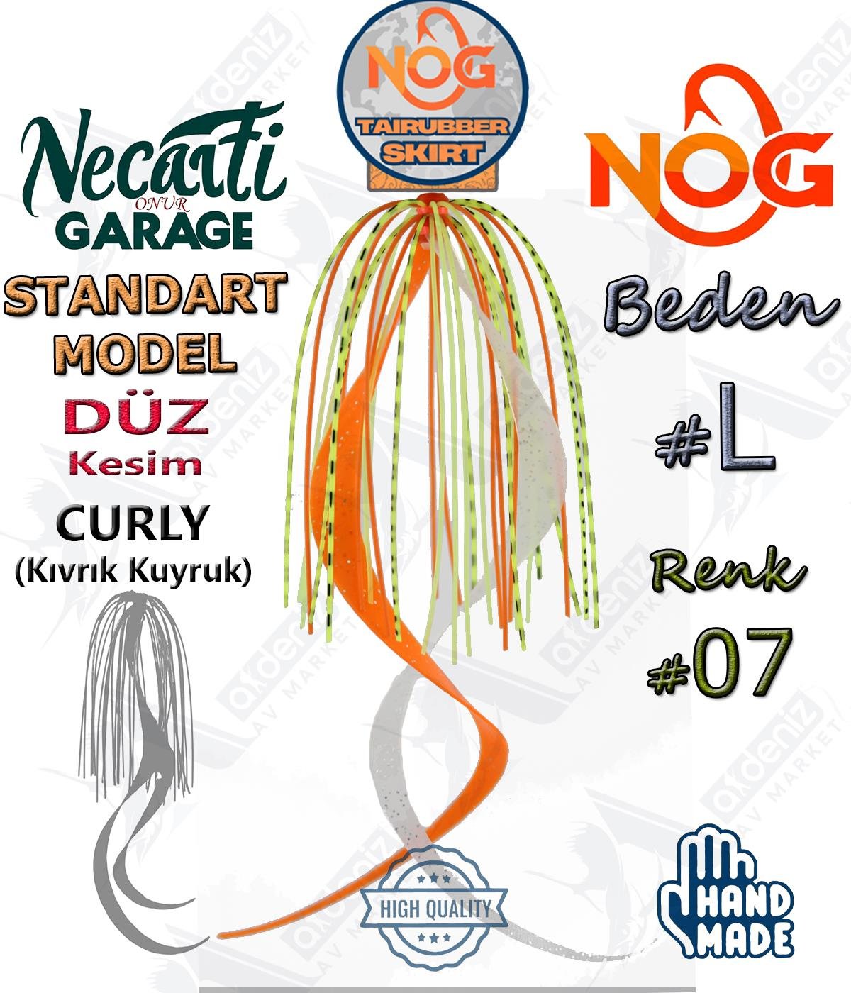 NOG Standart Tai Rubber Skirt Düz Kesim Curly Kuyruk Yedek Etek #07 LNOG Necati Onur Garage
