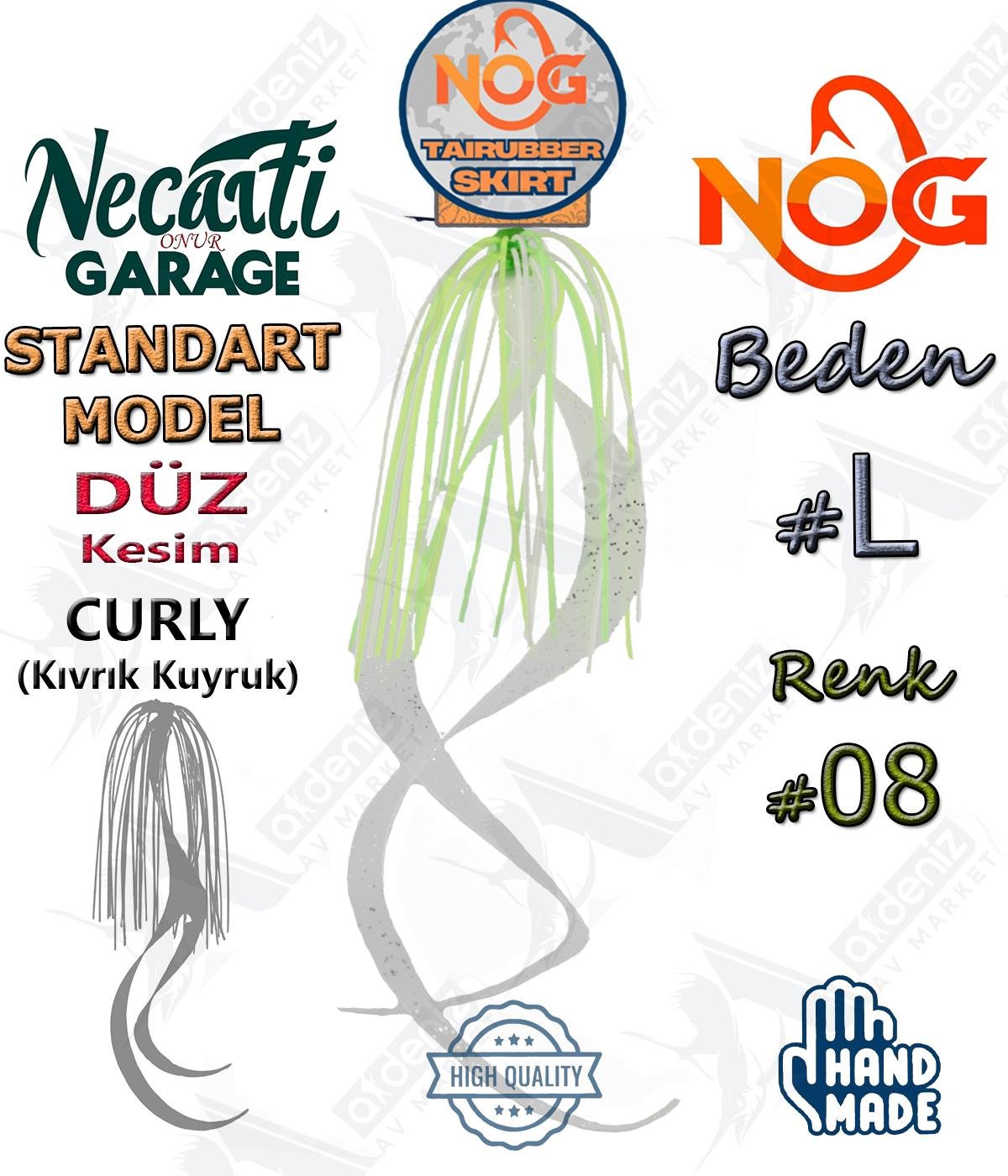 NOG Standart Tai Rubber Skirt Düz Kesim Curly Kuyruk Yedek Etek #08 LNOG Necati Onur Garage
