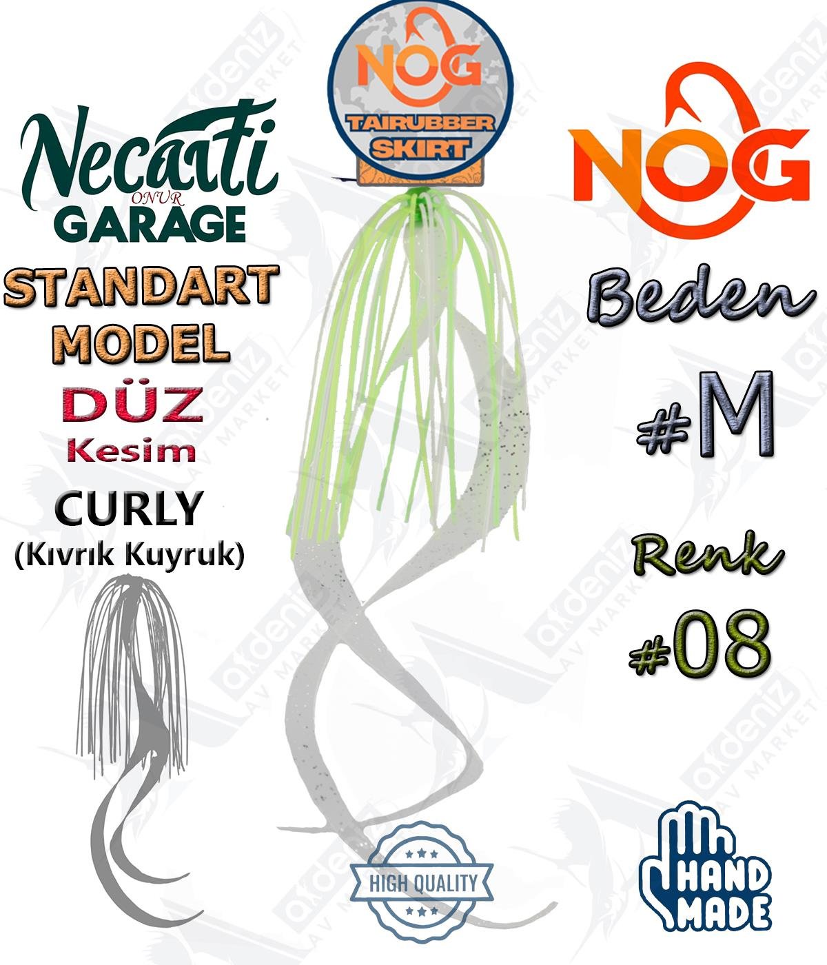 NOG Standart Tai Rubber Skirt Düz Kesim Curly Kuyruk Yedek Etek #08 MNOG Necati Onur Garage